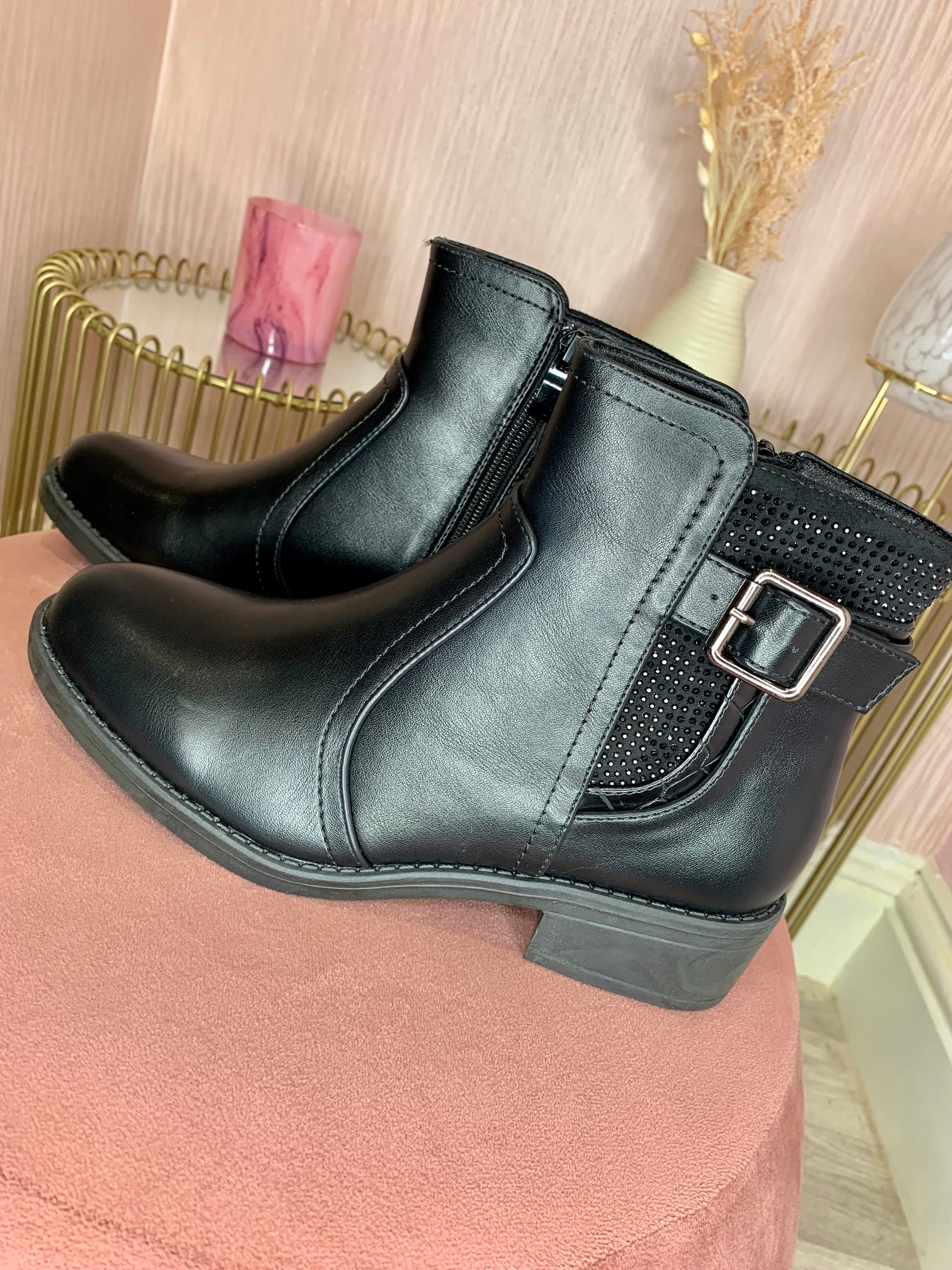 diamante chelsea ankle boots